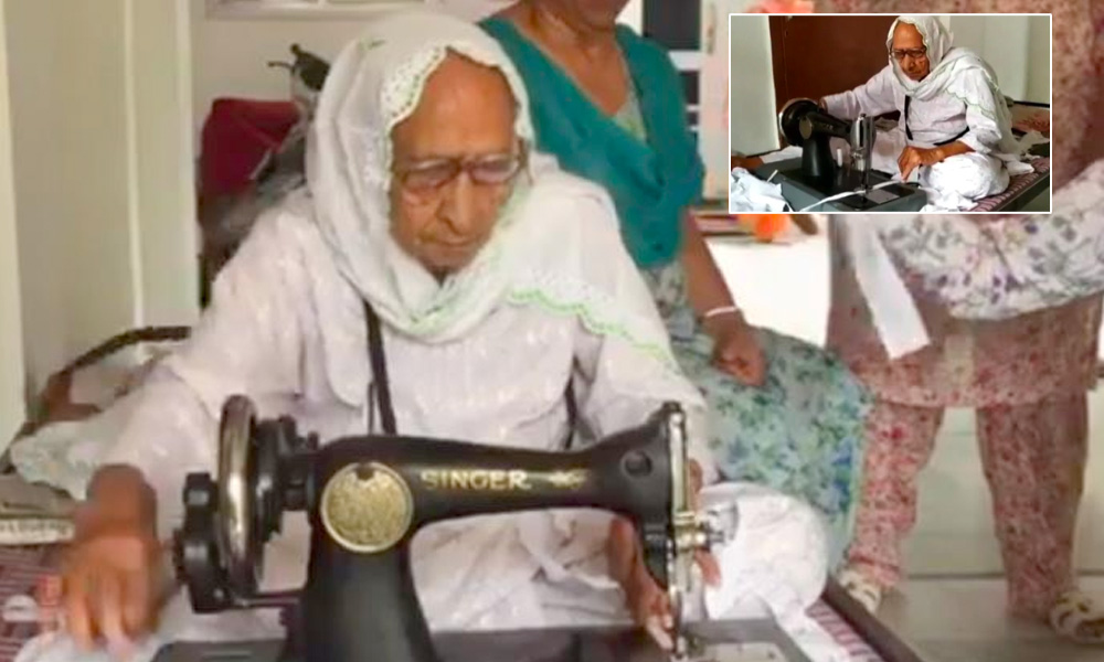 Corona Warrior: 98-Yr-Old Woman From Punjab Stitches Masks For The Needy
