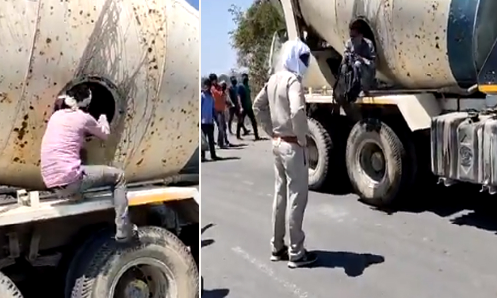 18 Migrants Found Hiding In Cement Mixer In A Bid To Reach Home In UP