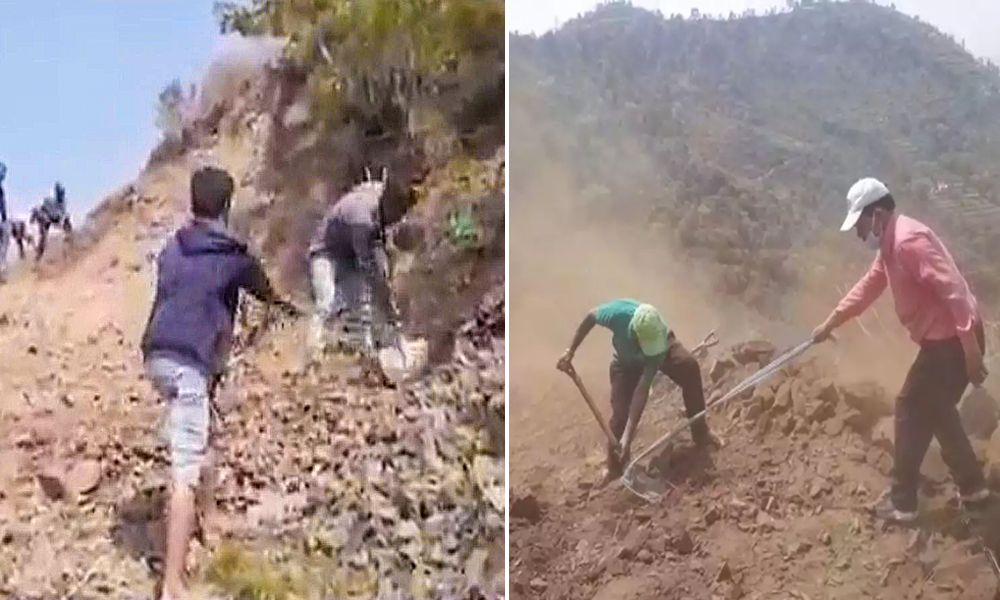 Bored In Lockdown? These Nainital Villagers Utilised Free Time To Rebuild 3 KM Road Stretch In One Month
