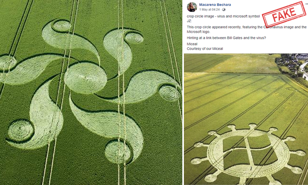 Fact Check: Doctored Crop Circle Image Shared With Claim Linking Bill Gates To COVID-19
