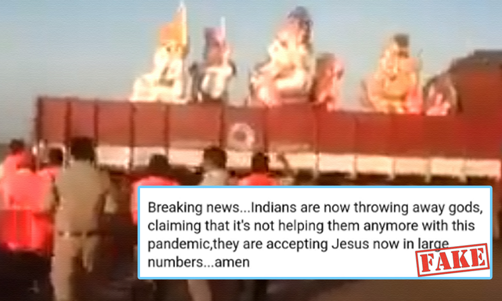 Fact Check: Old Video Of Statues Of Ganesha Being Immersed Into River Falsely Linked With Coronavirus