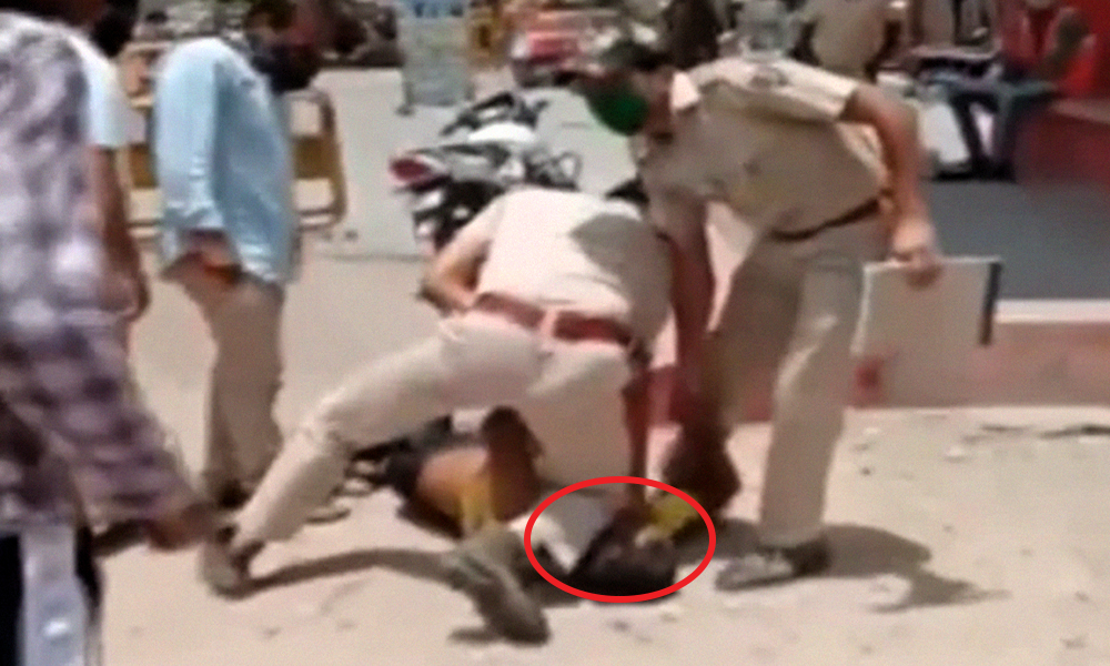 Video| Jodhpur Cop Thrashes, Kneels On Mans Neck For Not Wearing Face Mask