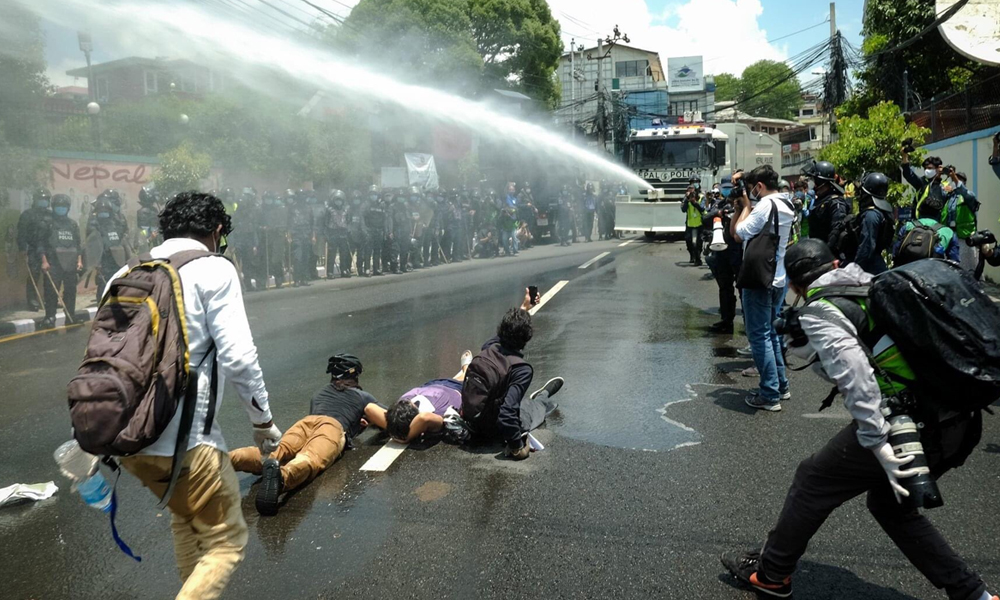 Nepal: Citizens Protest Over Govts Mishandling Of COVID-19 Pandemic, Police Use Water Cannons, Batons For Dispersal