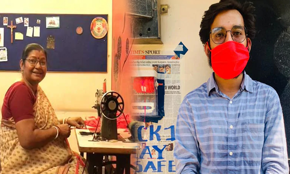 Pick One, Stay Safe: Delhi Mother-Son Duo Make Masks For Poor For Free