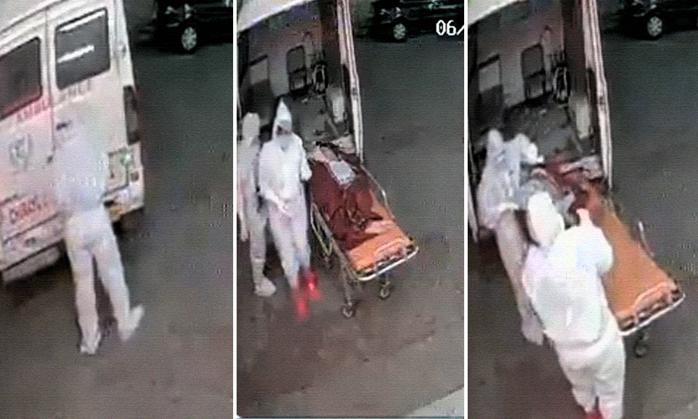 Bhopal Shocker: Ambulance Drivers Leave COVID-19 Patients Body On Pavement Outside Hospital, Act Caught On CCTV