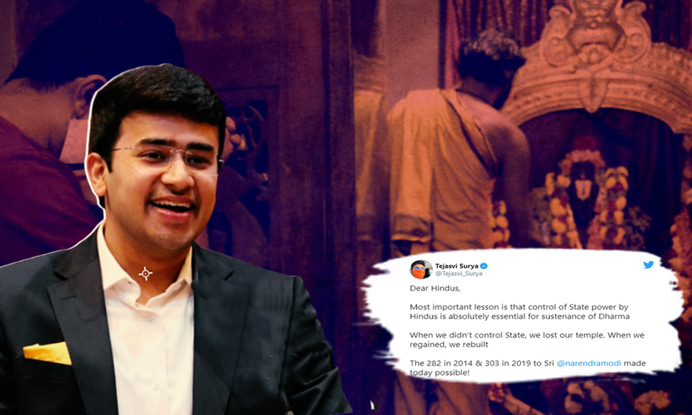 BJP MP Tejasvi Surya Says Control Over State By Hindus Is Absolutely Essential, Triggers Outrage