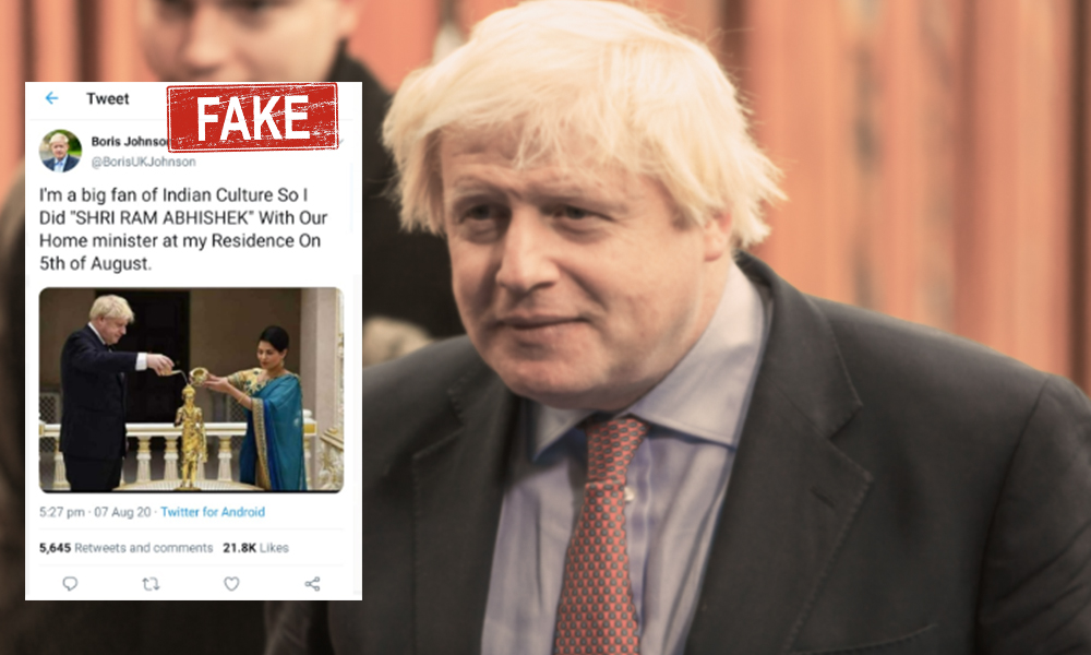 Fact Check: Did UK PM Boris Johnson Commemorate Bhoomi Pujan By Conducting Ram Abhishek?