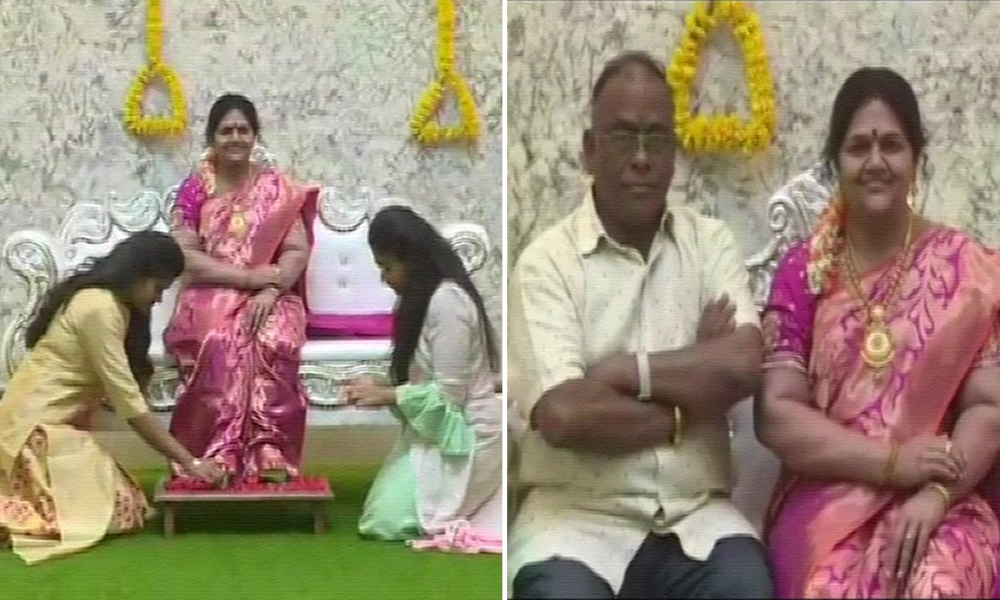 Karnataka Man Installs Wifes Statue For Housewarming Party, Netizens Gush Over Gesture