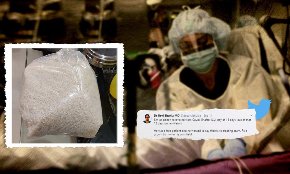 Elderly Man Gifts Rice Grown By Him To Thank Doctors Post COVID-19 Recovery
