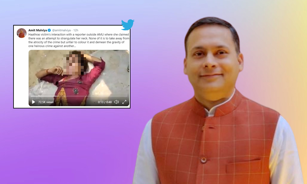 BJP IT Chief Tweets Video Of Hathras Victim; NCW Says Illegal, If She Is Rape Victim