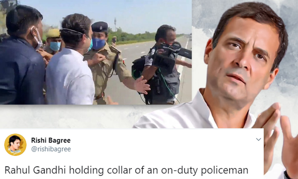 Fact Check: Did Rahul Gandhi Pull The Collar Of UP Police Official?