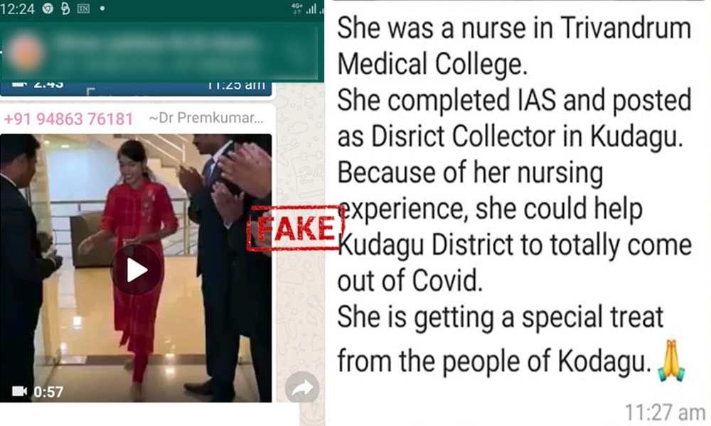 Fact Check: Old Video Shared As Kodagus DC Felicitated For Leading The Fight Against Coronavirus