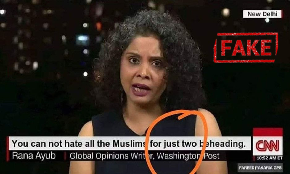 Fact Check: Edited Image Claims Rana Ayyub Said Cannot Hate All Muslims For Just Two Beheadings
