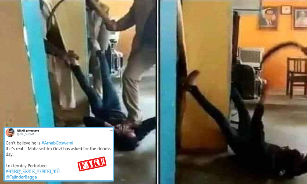 Fact Check: Photos Viral With False Claim Of Arnab Goswami Being Thrashed by Maharashtra Police