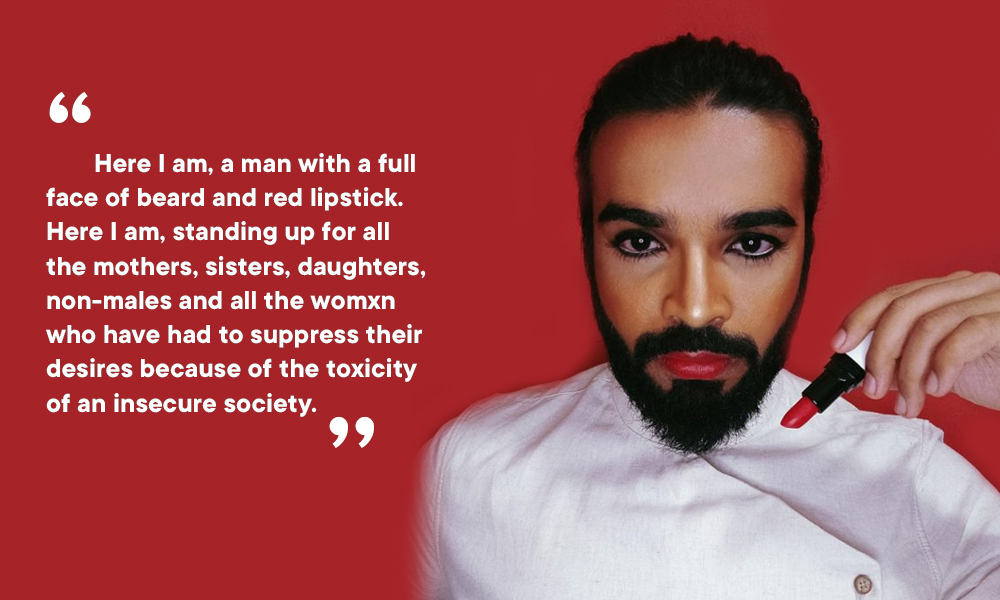 My Story: Here I Am, Man With Beard And Red Lipstick