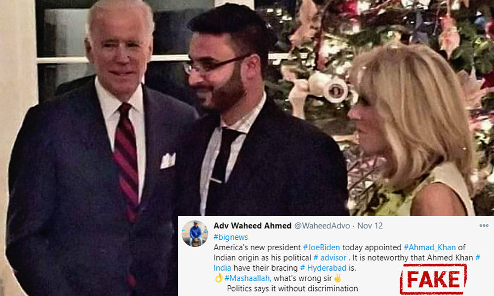 Fact Check: No, Ahmed Khan From Hyderabad Hasnt Been Appointed As Joe Bidens Political Advisor