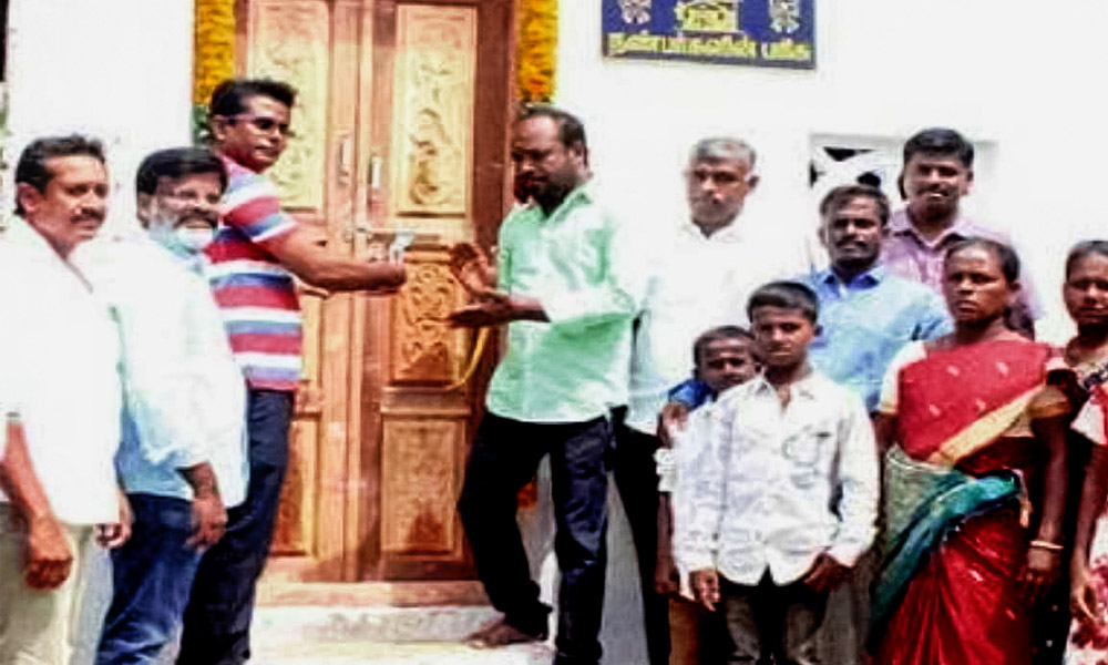Tamil Nadu: Truck Driver Living In Damaged Hut Gets New House As Diwali Gift From School Friends