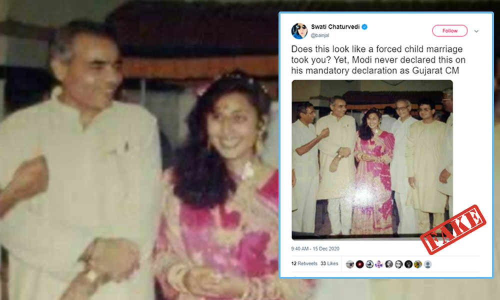 Fact Check: Photo Of PM Modi Alongside A Lady Shared Claiming Her To Be Jashodaben