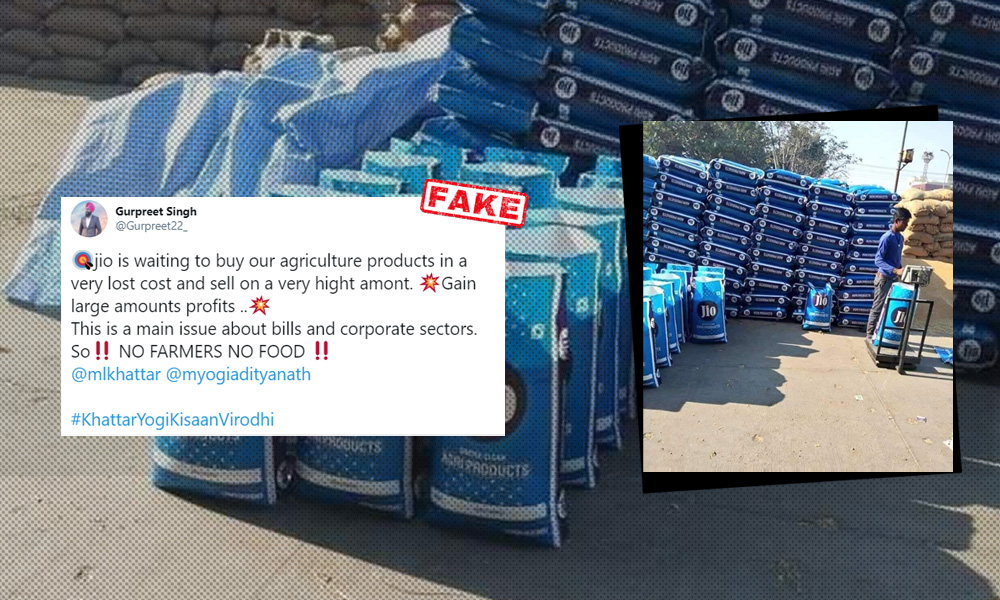 Fact Check: Images Of Sacks With Jio Logo Shared With Claim Of Reliance Jio Selling Food Grains