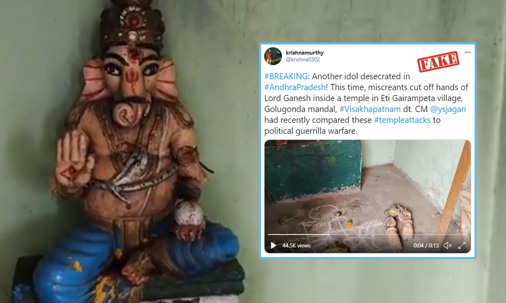 Fact Check: Video Of Two Broken Hands Of Ganeshas Idol Shared With False Claim Of Miscreants Vandalising It
