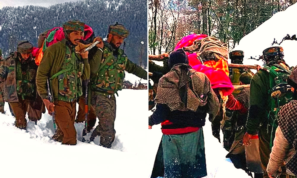 Watch: Army Jawans Carry Pregnant Woman For 2KM Through Knee-Deep Snow, Help Her Reach Hospital In J&K
