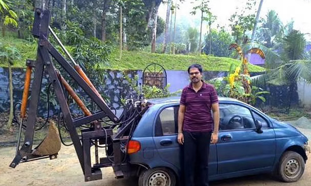Thiruvananthapuram: ISRO Engineer Turns Old Car Into Excavator, Sets Example Of Reusability At Low Cost