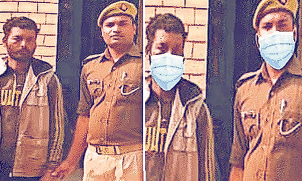 Gorakhpur Police Photoshops Facemasks On Constable, Murder Accused, Deletes Image After Backlash