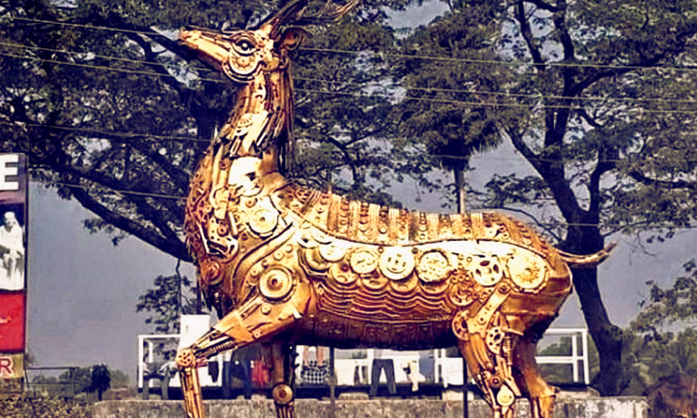 Waste To Beauty: Scrap Metal Turned Into Golden Deer In Odisha
