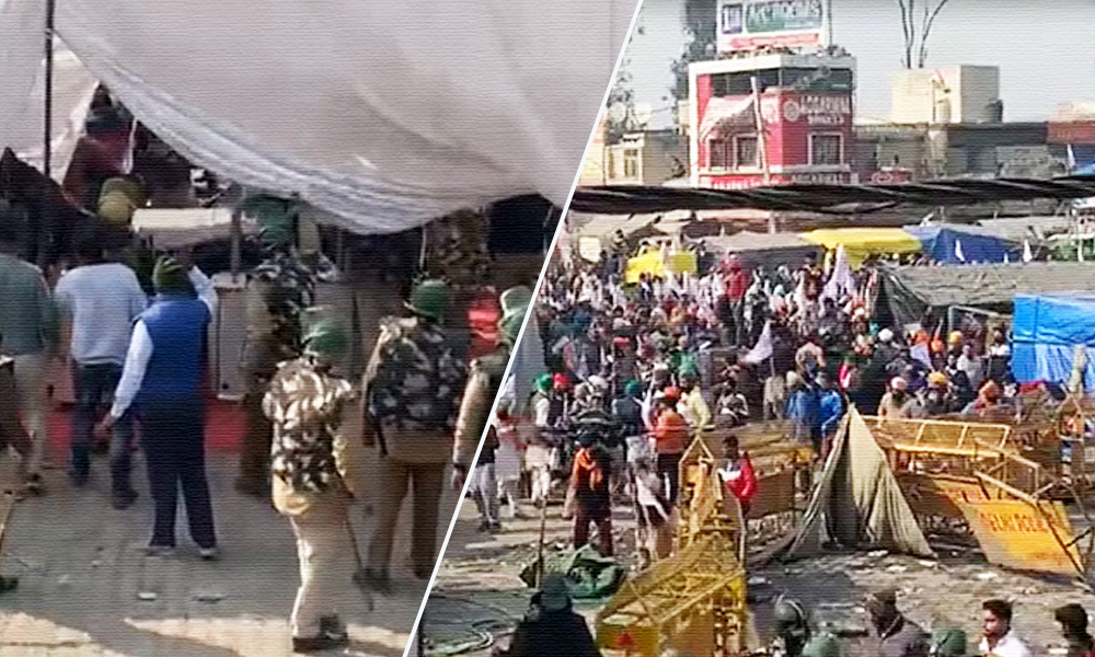 Stones Thrown, Tents Vandalised At Singhu Border, Police Resort To Lathi-Charge, Tear Gas