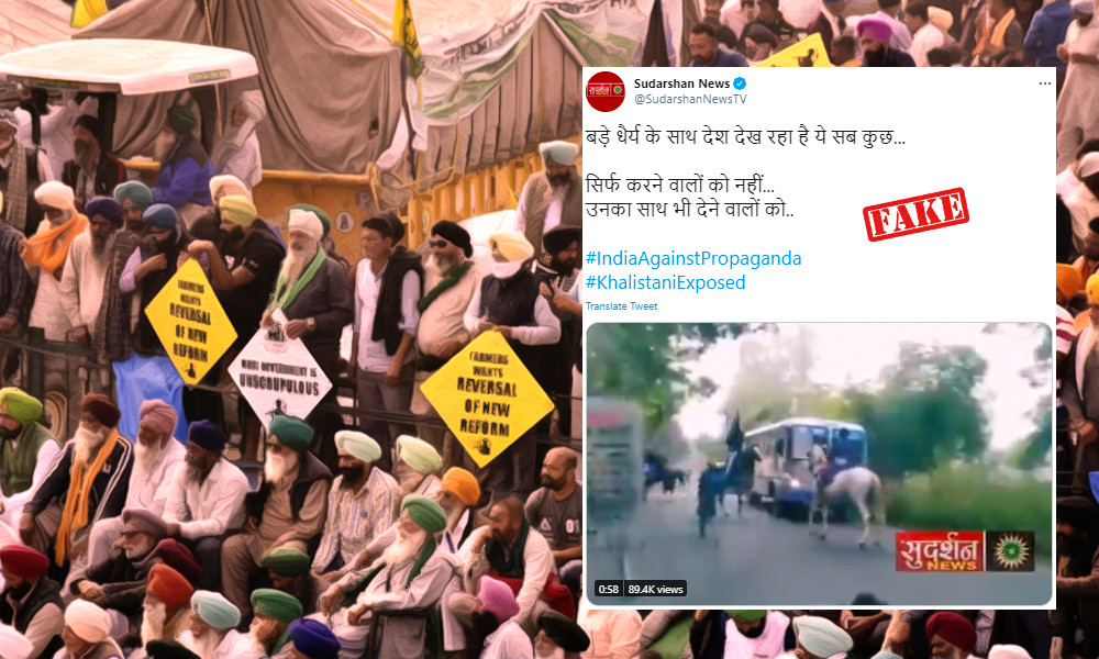 Fact Check: Sudarshan News Falsely Reports Old Video Of Nihang Sikhs Attacking A Bus As Ongoing Farmers Protest
