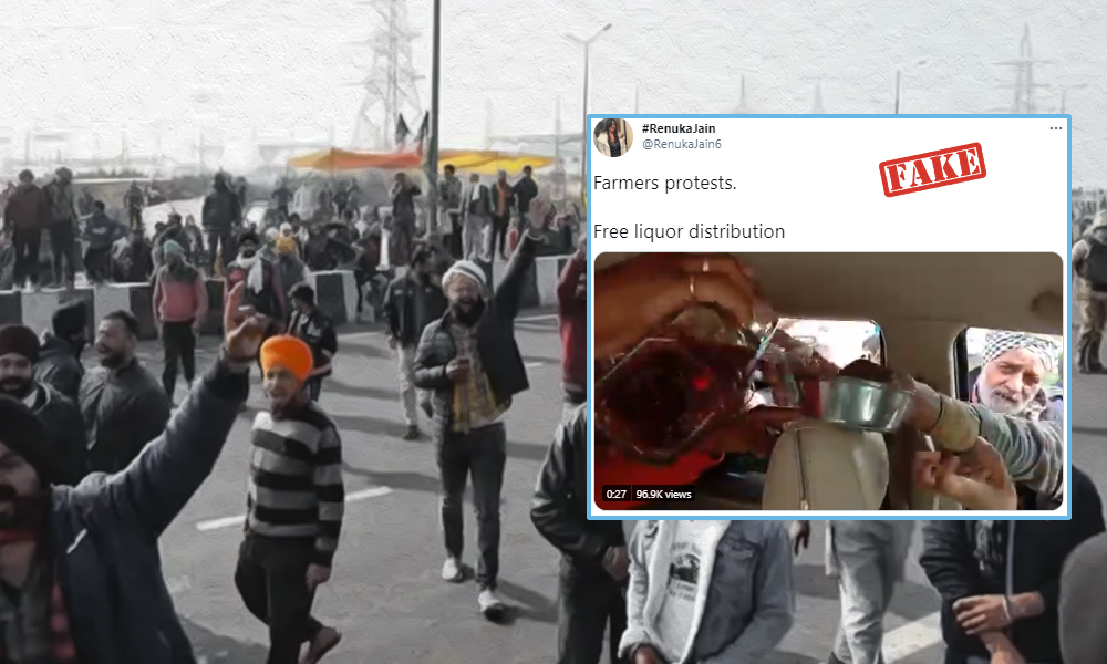 Fact Check: Old Video From 2020 Goes Viral Claiming Alcohol Was Distributed At Farmers Protest