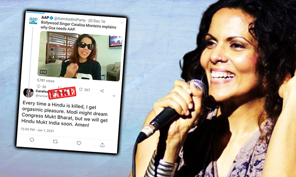 Fact Check: Screenshot Of Fake Anti-Hindu Tweet Claiming To Be From Singer Caralisa Monteiro Goes Viral