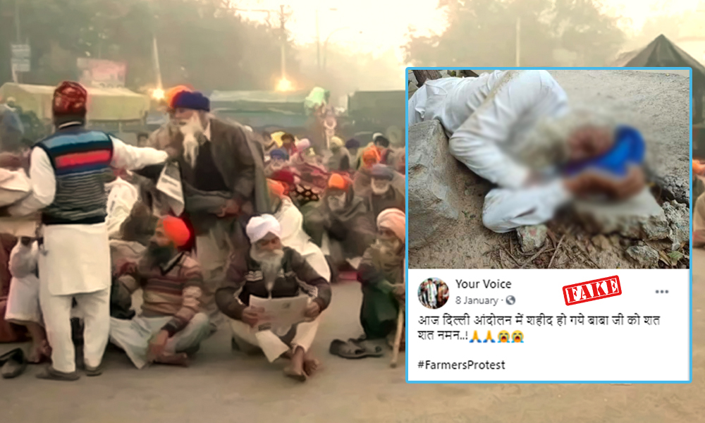 Fact Check: Image Of Man Dying On Street Shared As Farmer Dying During Ongoing Farmers Protest