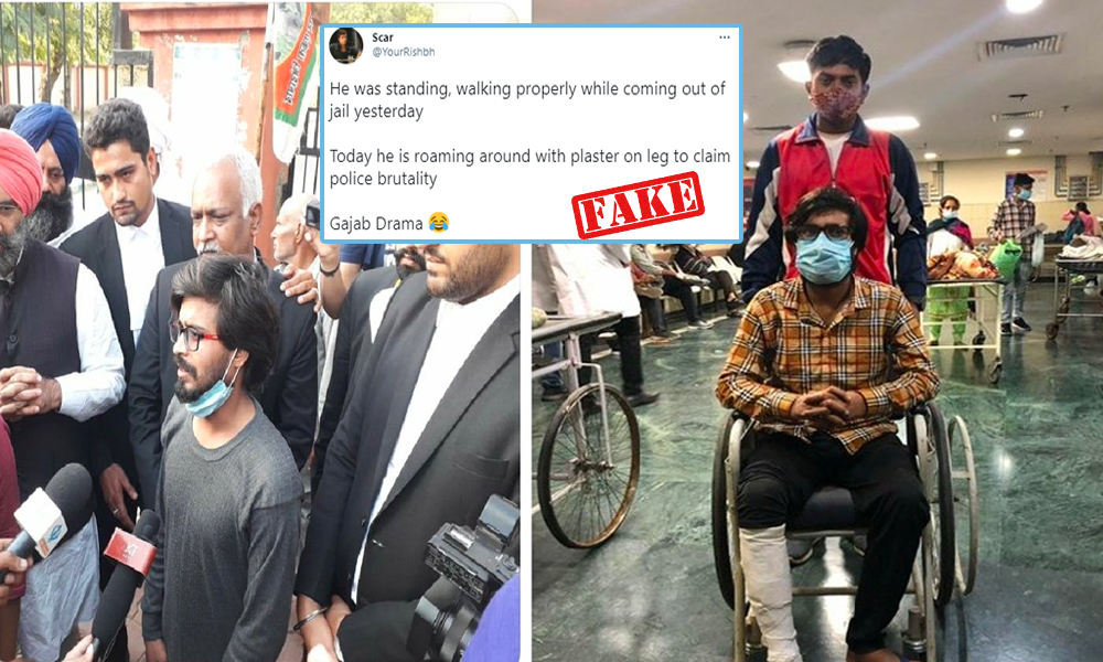 Fact Check: Social Media Users Falsely Claim Labour Activist Shiv Kumar Has No Injury In His Leg