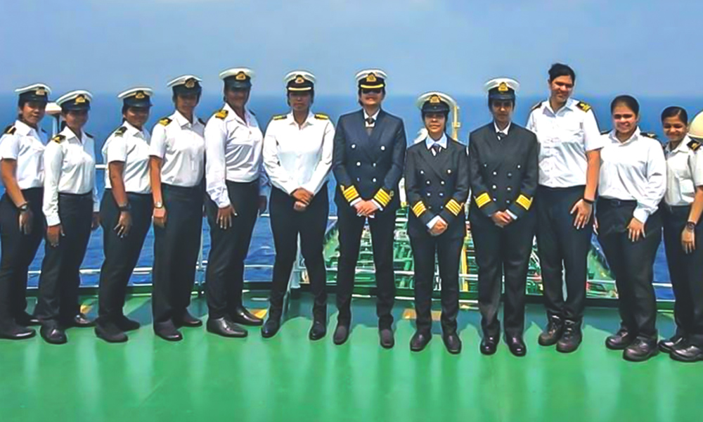International Womens Day: Union Minister Flags Of All-Women Crew Ship, First Time In Maritime History