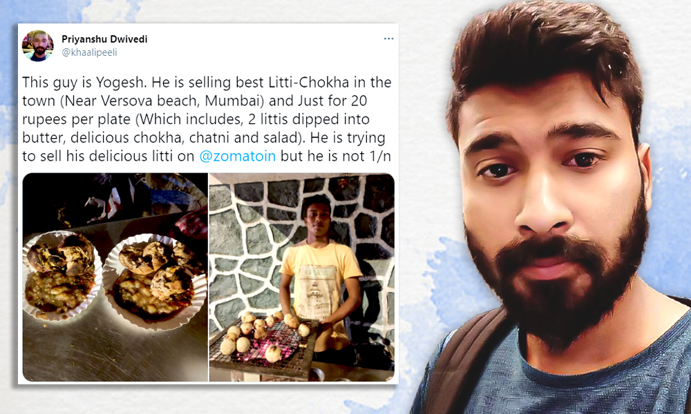 My Story: I Wanted To Help Struggling Litti-Chokha Seller, Zomato Assured To Get Him Onboard After My Tweet Went Viral