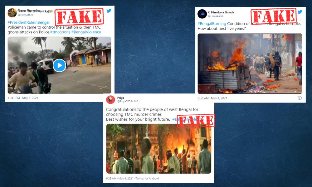Old And Unrelated Videos & Images Shared As Post Poll Violence In West Bengal