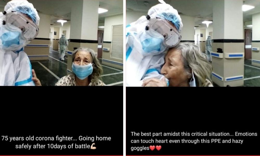 Heartwarming! 75-Yr-Old Woman Hugs PPE-Clad Doctor After Recovering From COVID