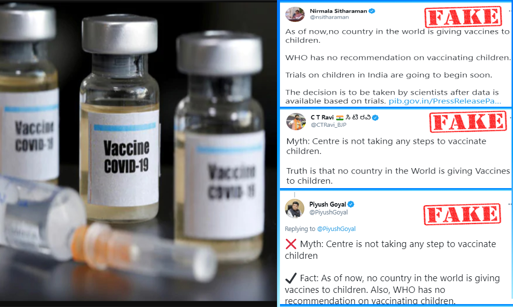 Govt Falsely Claims No Country Is Giving Coronavirus Vaccines To Children, Later Clarifies