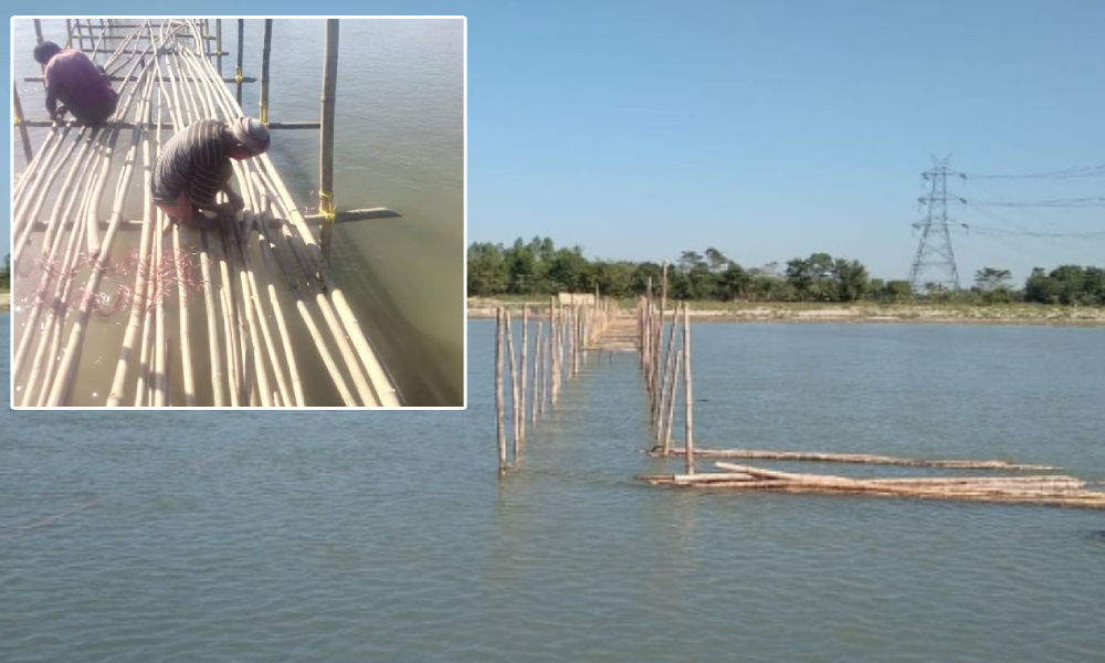Building Bamboo Bridge On River Kaljani With Community Efforts
