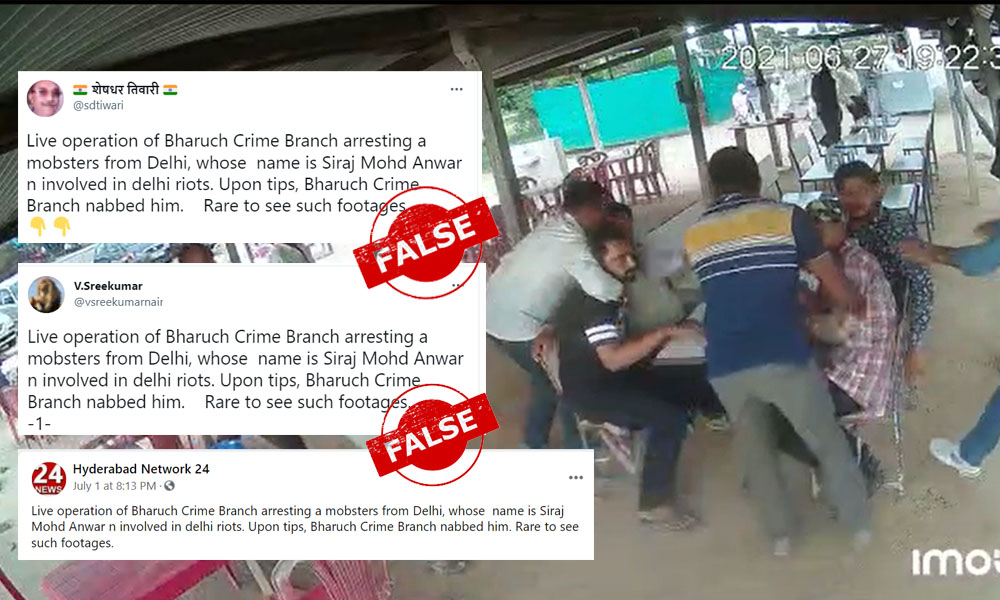 Fact Check: Viral Video Is Not Of  Bharuch Crime Branch Arresting Delhi Riots Accused