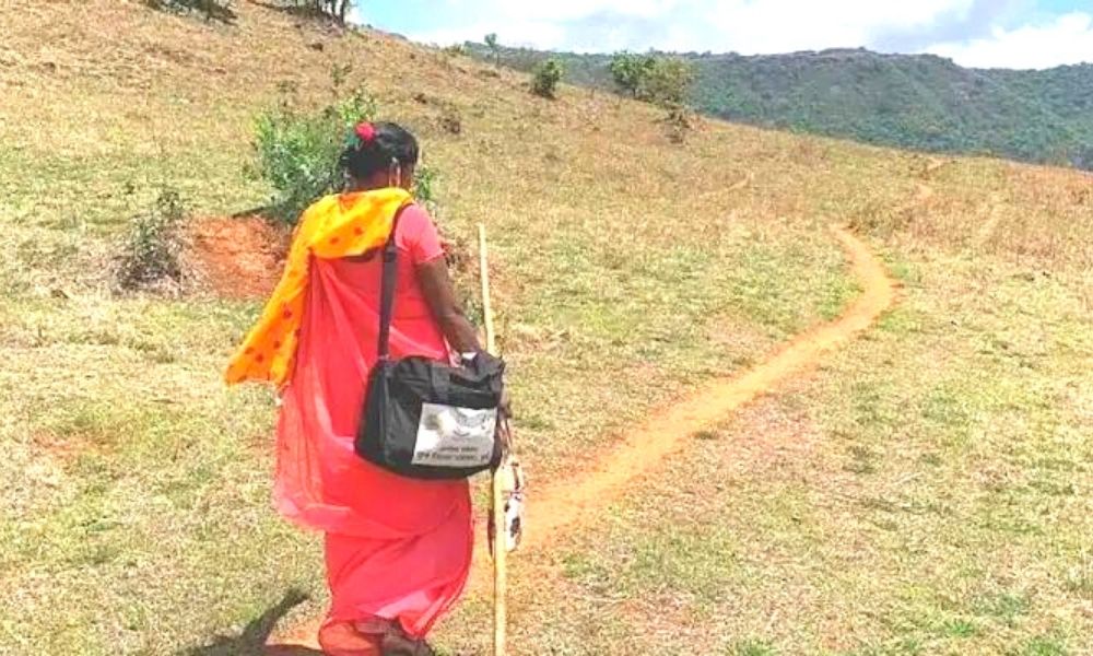 With A Bamboo Stick In Hand, This Health Worker Trekked For 10 Hours Daily To Defeat COVID