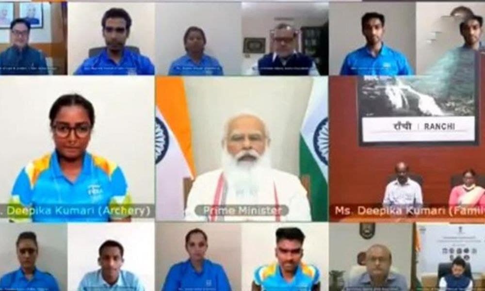 PM Modi Interacts With Indias Olympic Contingent
