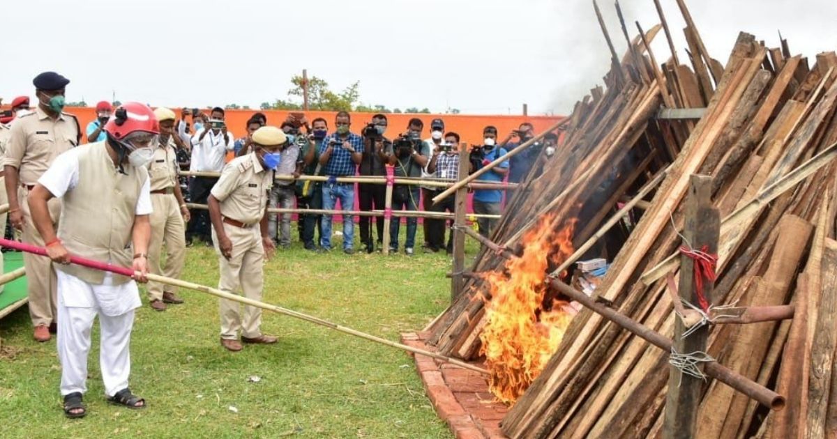 Assam CM Conducts Last Rites Of Illegal Drugs, Burns Substance Worth Rs163 Crore