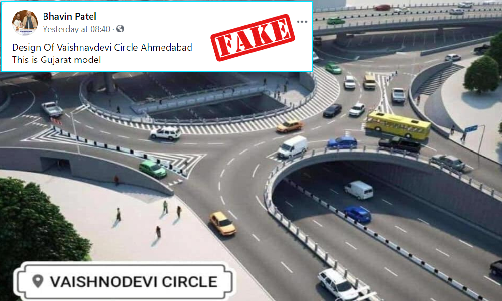 Ukrainian Model Of Overpass Falsely Shared As Renovation Plan Of Vaishnodevi Circle, Ahmedabad
