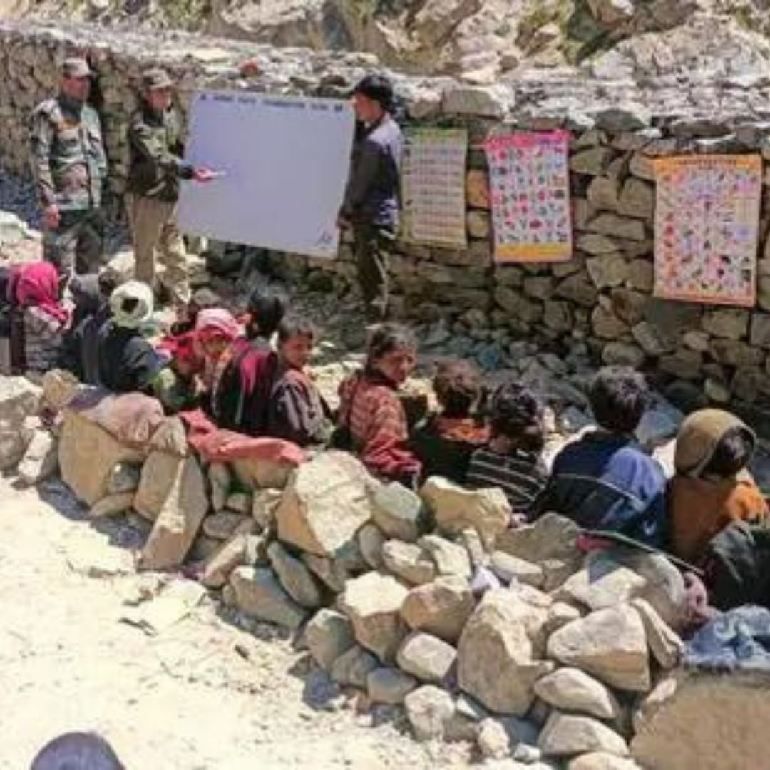 BRO Officers Turn Teachers For Poor Children, Set Up Makeshift Schools Near Indo-China Border
