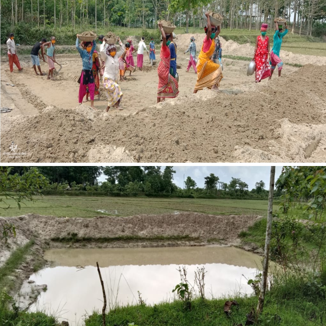 Ripples Of Relief! People Of Foskadanga Dig Pond For Village