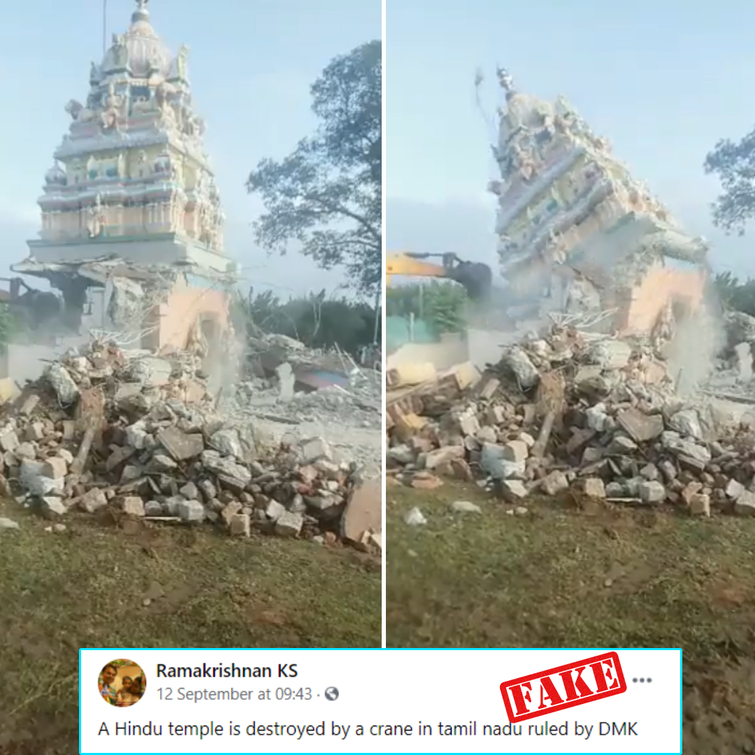 Clip Of Temple Demolition In Karnataka Shared Targetting DMK Led Tamil Nadu Govt