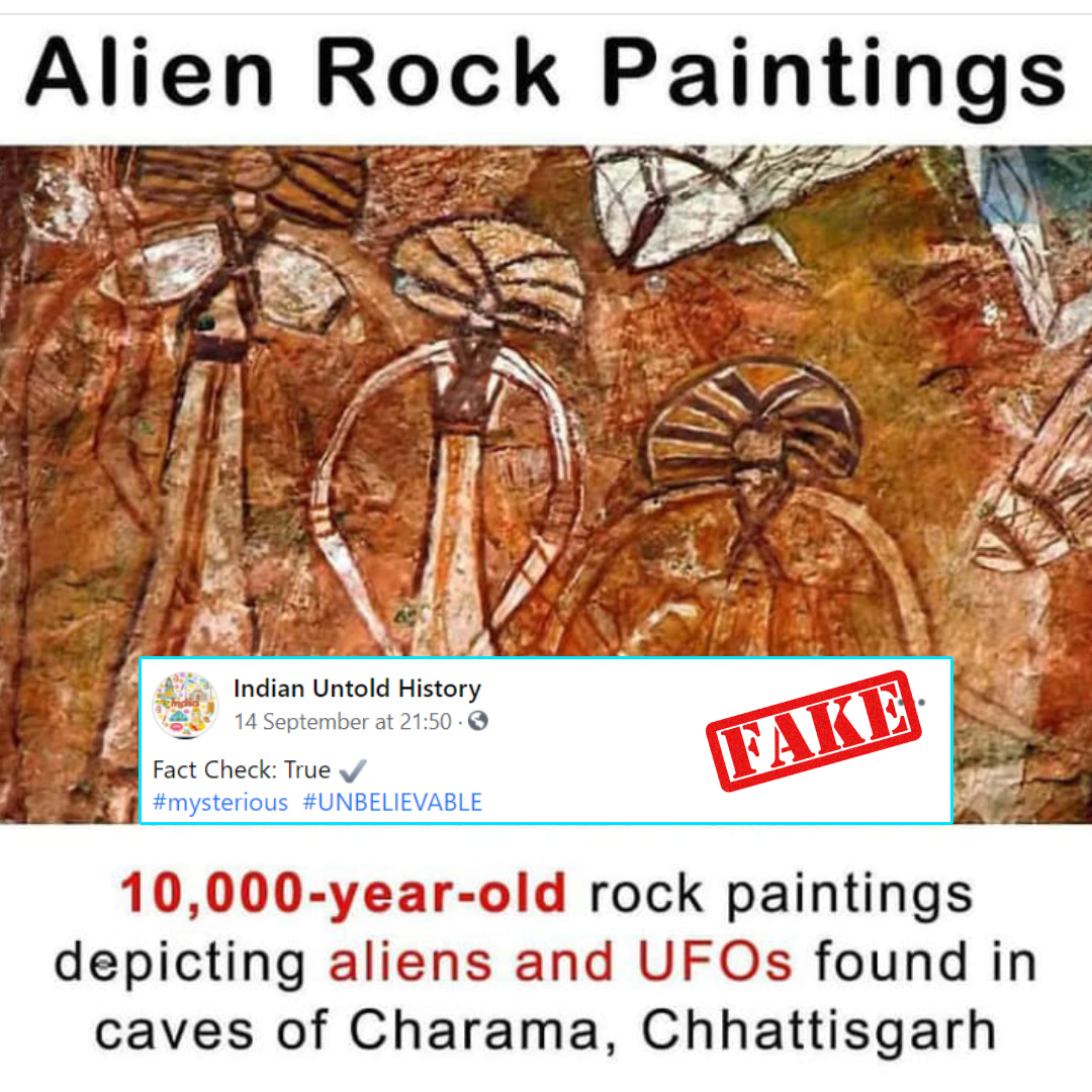 Aboriginal Rock Art From Australia Falsely Shared As Alien Rock Painting Found in Chhattisgarh