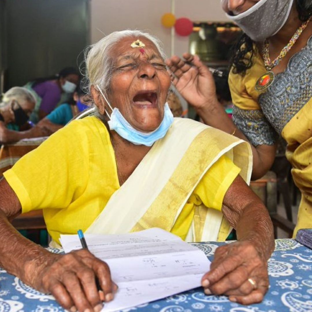 Meet Kuttiyamma, 104-Yr-Old Who Scored 89 Out Of 100 In Kerala Literacy Exam